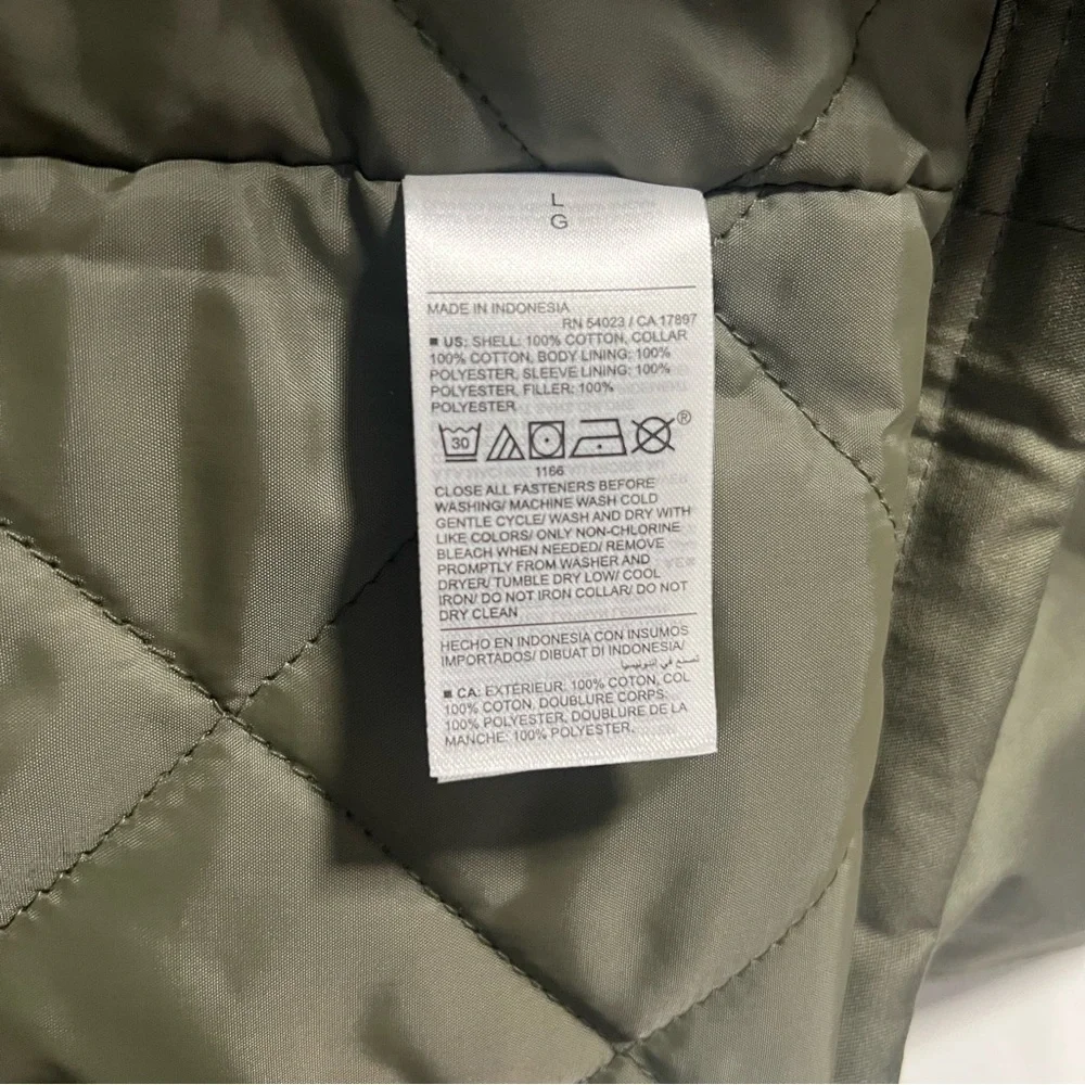 Old Navy Men’ Size Large Water-Resistant Cotton-Twill Barn Coat Olive Brown NWT